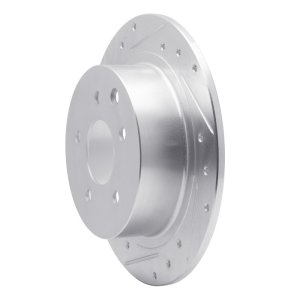 Nissan Juke Brake Rotor (1) - Rear Left - R1 Concepts - Drilled & Slotted - Silver - `02-`25
